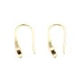 Crochet boucles d'oreilles plaquée par "flash" or sur laiton 2.7x16mm x 2pcs