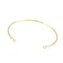 Bracelet jonc avec 2 anneaux plaqué par "flash" or sur laiton 60mm x 1pc