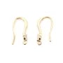 Crochet boucles d'oreilles dorée sur laiton 9x17mm x 2pcs