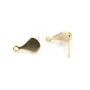 Clous d'oreilles 8x13mm, plaqué par"flash" or sur laiton x 2pcs 