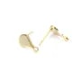 Clous d'oreilles 8x13mm, plaqué par"flash" or sur laiton x 2pcs 
