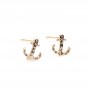 Clous d'oreille feuille plaqué par "flash" or sur laiton 8x14mm x 2pcs
