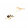 Clous d'oreille feuille plaqué par "flash" or sur laiton 8x14mm x 2pcs