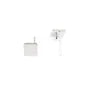 Clous d'oreille carré 6mm, plaqué par "flash" or sur laiton x 2pcs 
