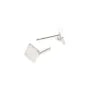 Clous d'oreille carré 6mm, plaqué par "flash" or sur laiton x 2pcs 