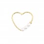 Round pendant 18mm, plated by "flash" gold brass with pearls x 1pc