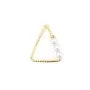 Intercalaire breloque en forme triangulaire 13x15mm, plaqué par "flash" or sur laiton avec perle nacré x 2pcs 