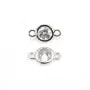 Intercalaire ronde avec zirconium plaquée or blanc sur laiton 4x8mm x 2pcs