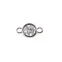 Intercalaire ronde avec zirconium plaquée or blanc sur laiton 4x8mm x 2pcs