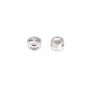 Round zirconium spacer plated white gold brass 6mm x 2pcs