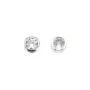 Round zirconium spacer plated white gold brass 6mm x 2pcs