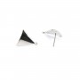 Clous d'oreille 13x13.5mm, plaqué par "flash" or sur laiton x 2pcs 