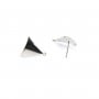 Clous d'oreille 13x13.5mm, plaqué par "flash" or sur laiton x 2pcs 