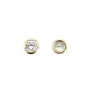 Intercalaire rond avec zirconium plaquée par "flash" or sur laiton 5mm x 4pcs