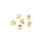 Intercalaire cube plaquée par "flash" or sur laiton 3x3.2mm x 10pcs