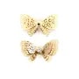 Breloque papillon avec zirconium plaqué par "flash" or sur laiton 12x20mm x 4pcs