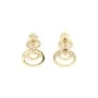 Pendant circles with zirconium plated by "flash" gold on brass x 1pc