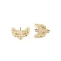 Breloque moustache plaqué par "flash" or sur laiton 5.5x10mm x 5pcs