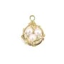Snowflake pendant plated "flash" gold brass 5.8mm x 8pcs