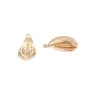 Pendentif coquillage dorée sur laiton 23mm x 2pcs