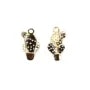 Pendentif  cactus Plaqué par "flash" or sur laiton x 5pcs