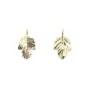 Breloque feuille plaqué par "flash" or sur laiton 8.2x14mm x 5pcs