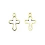 Cross cutout by "flash" gold on brass 8x12mm x 4pcs