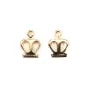 Pampille flocon plaquée par "flash" or sur laiton 5.8mm x 8pcs