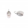 Pendentif oval 3x5mm avec zirconium plaquée par"flash" or sur laiton x 2pcs