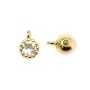 Round zirconium pampille plated "flash" gold brass 4mm x 4pcs