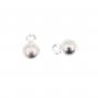 Breloque ronde brillant 4mm, plaqué par 