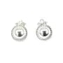 Clip d'oreille rond décoré 12mm argent 925 x 2pcs