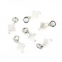 Breloque Saphir ovale facetté 4x6mm - Argent Rhodié  x 1pc