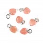 Breloque Saphir ovale facetté 4x6mm - Argent Rhodié  x 1pc