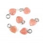 Breloque Saphir ovale facetté 4x6mm - Argent Rhodié  x 1pc