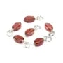 Breloque Saphir ovale facetté 4x6mm - Argent Rhodié  x 1pc
