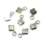 Breloque Saphir ovale facetté 4x6mm - Argent Rhodié  x 1pc