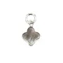 Breloque Saphir ovale facetté 4x6mm - Argent Rhodié  x 1pc