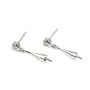Umbrella Earstuds with zirconium oxide, 925 Sterling Silver 4x20mm x 2pcs