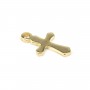 Charm cross by "flash" gold on brass 7x11mm x 10pcs
