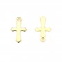 Charm cross by "flash" gold on brass 7x11mm x 10pcs