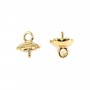 Pendant for half - drilles by "flash" gold on brass 5.6mm x 10pcs