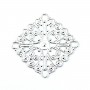 Square Filigreed silver tone 28mm x 1pc