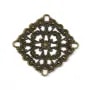 Square Filigreed golden tone 28mm x 1pc