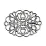 Estampe ovale ajouré argent vielli 34x26mm x 1pc