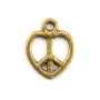 Breloque en peace & love bronze  14mm x 4pcs  