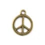 Breloque en peace & love bronze 12mm x 4pcs  