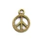 Breloque en peace & love bronze 8.5mm x 4pcs  