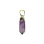 Amethyst point pendant - Gilded with fine gold - 6x16mm x 1pc
