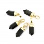 Schwarzer Onyx-Anhänger Spitze - vergoldet - 6x16mm x 1Stk